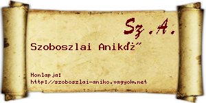 Szoboszlai Anikó névjegykártya